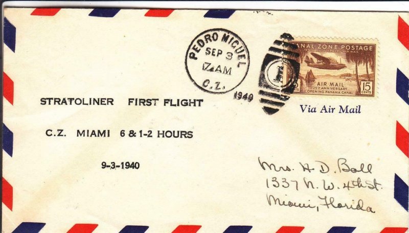 1940, 1st Flt. Stratoliner, Pedro Miguel, Canal Zone, See Remark (33344)