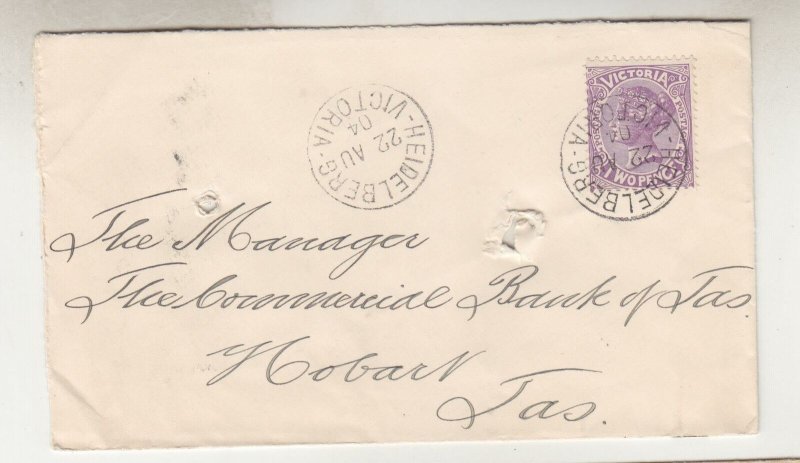 VICTORIA, 1904 Tatt's cover, Commercial Bank of Australia, 2d., HEIDELBERG cds,