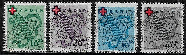 Germany: Baden #5NB1-4 Canceled Set - Coat of Arms
