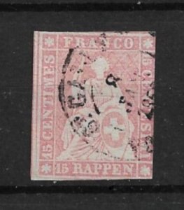 1858 Switzerland 38 15r Helvetia used