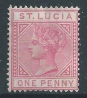 St. Lucia #28 Mint No Gum 1p Queen Victoria