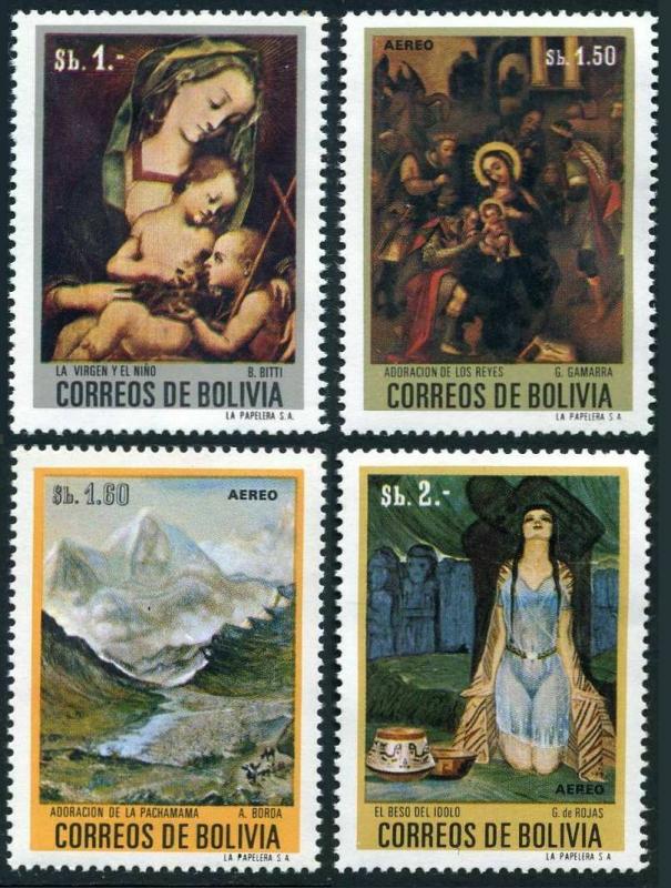 Bolivia 548,C317-C319,MNH.Michel 837,839-841. Bolivian paintings,08.17.1972.