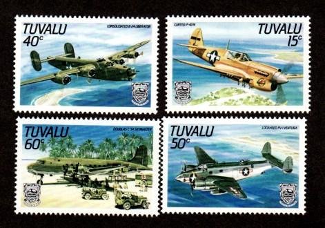 Tuvalu 307-310 Mint NH MNH Air Planes!