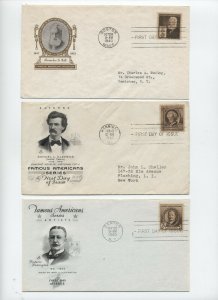 3 10 cent famous americans FDC inc alexander graham bell [y5916]