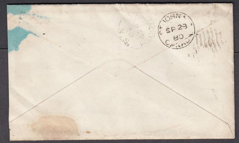 NEW BRUNSWICK SPLIT RING TOWN CANCEL COVER KINGSTON KINGS