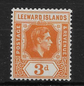 LEEWARD ISLANDS SG107 1938 3d ORANGE MTD MINT