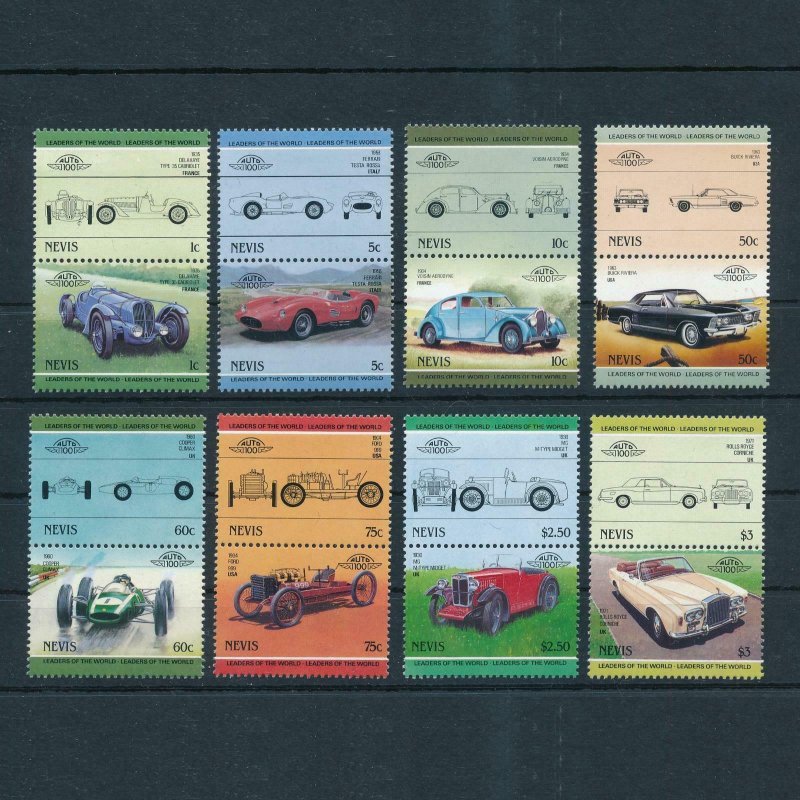 [106600] Nevis 1985 Classic cars Ferrari Ford MG Rolls Royce  MNH