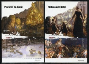 GUINEA BISSAU 2023 CHRISTMAS PAINTINGS SET OF TWO SOUVENIR SHEETS MINT NH