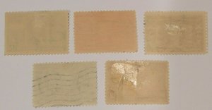 Scott # 323- 327 complete set - Used - SCV $92.00