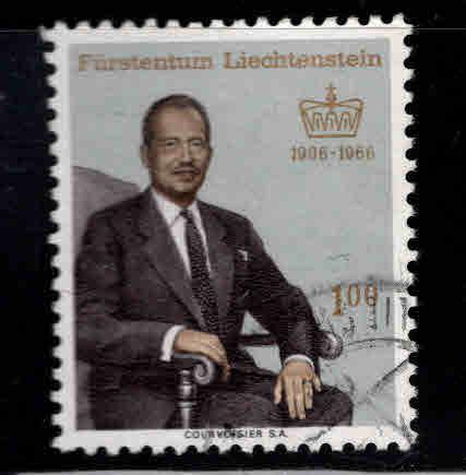 LIECHTENSTEIN Scott 410  Used Prince Franz Joseph 1966  stamp