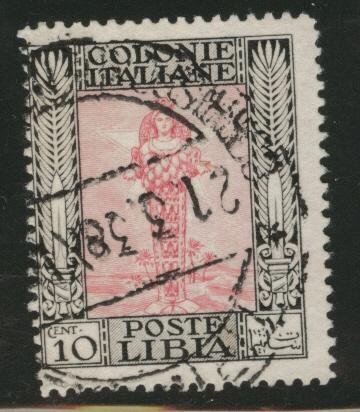 LIBYA Scott 51 used no watermark, 1924 10c