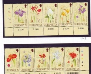Guernsey Sc 719 2000 Candie Gardens Flowers stamp set mint NH