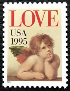 1995 Love Cupid Valentines Single 32c Postage Stamp, Sc# 2948, MNH, OG