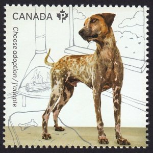 GREYHOUND, DOG = stamp from Souvenir Sheet ADOPT A PET = MNH Canada 2013 # 2636d