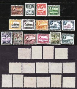 Antigua-Sc#107-21- id7-unused [mostly LH] QEII set-Definitives-1953-6-