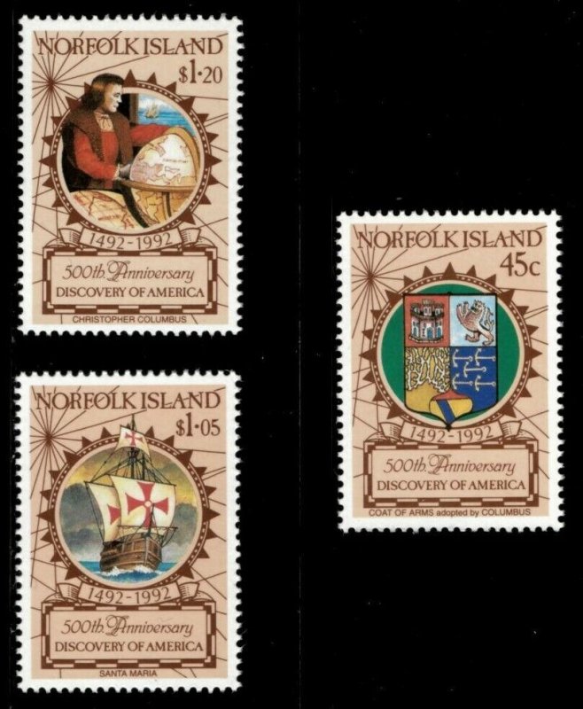 Norfolk Island 1992 - Discovery of America 500 Years - Set of 3v - 517-19 - MNH