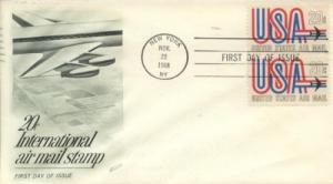 1968 20c International Air Mail (Scott C75) Fleetwood