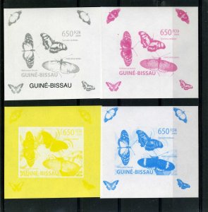 Guinea Bissau 2009 BUTTERFLIES (4) Deluxe s/s Color Proof VF #4