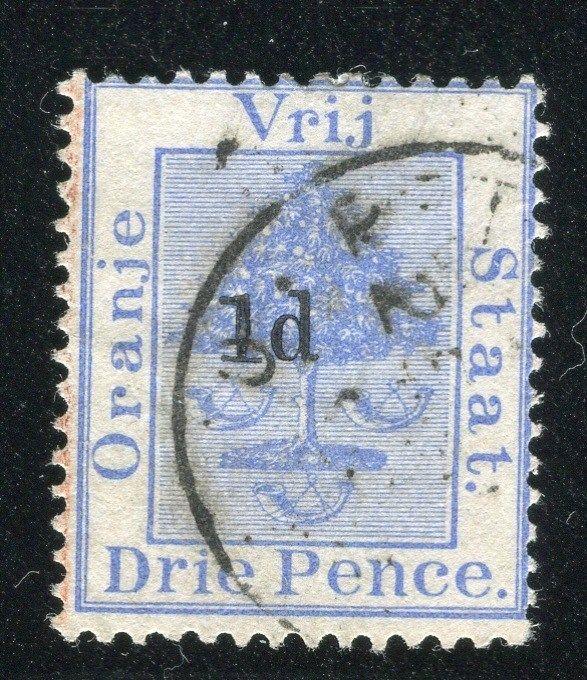ORANGE FREE STATE;  1890 classic ' 1d ' surcharge used value