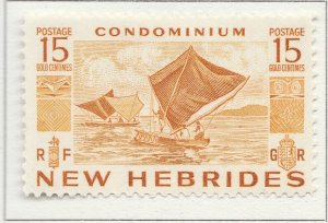 British NEW HEBRIDES 1953 15c MH* Stamp A28P31F28840