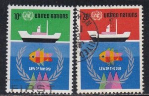United Nations - New York # 254-255, Law of the Sea, Used, 1/3 Cat.