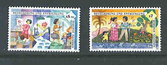 UN Vienna issue  # 174-75 Population & Enviroment mnh set