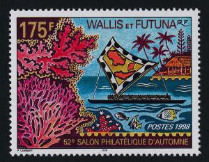 Wallis & Futuna 515 MNH Canoe, Marine Life, Coral, Fish