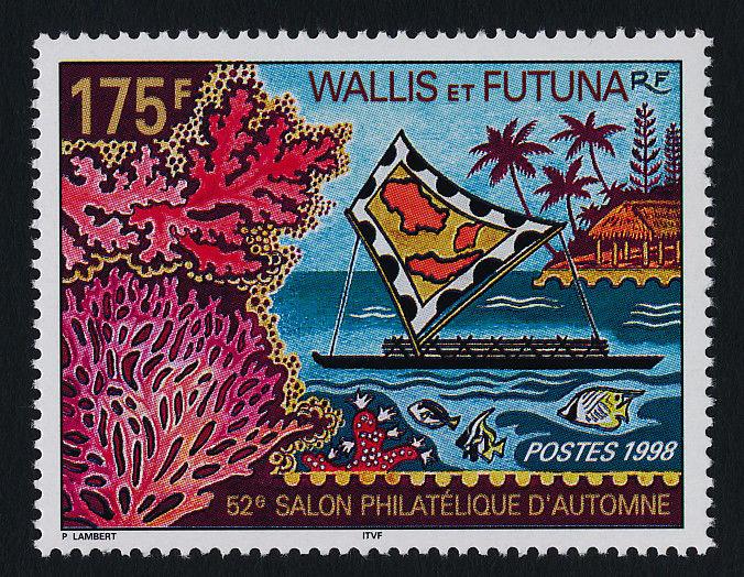 Wallis & Futuna 515 MNH Canoe, Marine Life, Coral, Fish