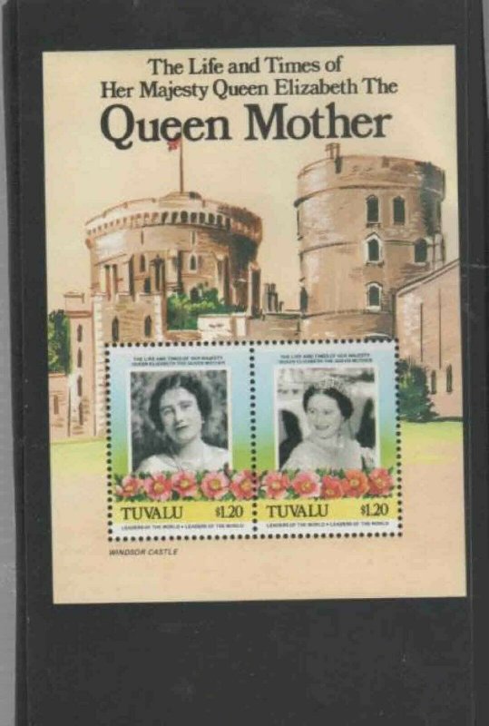 TUVALU #315 1985 QUEEN MOTHER 85TH BIRTHDAY MINT VF NH O.G S/S bb