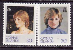 Cayman Is.-Sc#487,489- id3-unused NH 1/2 set-Princess Diana-1982-