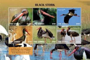 Gambia 2019 - Black Stork - Sheet of 6 Stamps - MNH