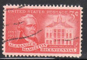 United States 1086 - Used - 3c Alexander Hamilton (1957) +