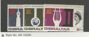 Gibraltar, Postage Stamp, #183-185 Mint NH, 1966