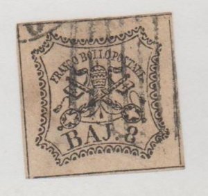 Italy - Roman States Scott #9 Stamp - Used Single