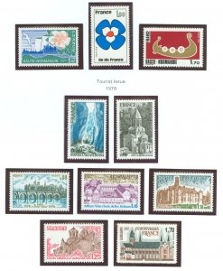 France #1588/1604 Mint (NH) Single (Complete Set)