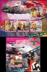 MADAGASCAR 2016 WORLD WAR II HITLER CHURCHILL STALIN ROOSEVELT GAULLE [#1625P]