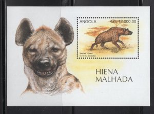 Angola #956 (1996 Hyena sheet) VFMNH CV $3.00