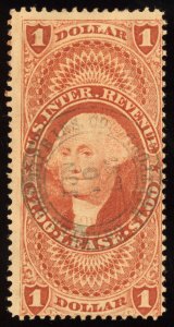 US Scott R70c Used $1 red Lease Revenue Lot AR124 bhmstamps