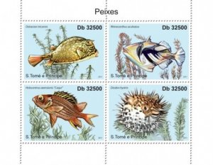 St Thomas - Fish - 4 Stamp  Sheet ST11206a
