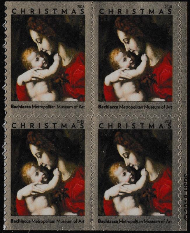 US 5331 Christmas Madonna & Child by Bachiacca forever block (4 stamps) MNH 2018