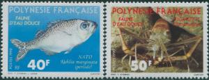 French Polynesia 1990 Sc#532-533,SG582-583 Fresh Water Animals set FU