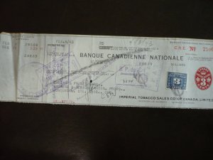 Postal History - Canada - Van Dam #FX64, FCH5a - Used Embossed stamp on a Cheque