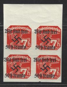 Wir Find Frei- Germany Occupation Of Czech Overprint Newspaper Block - (BN57)