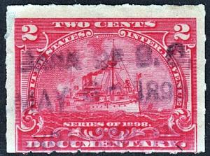 R164 2¢ Documentary Stamp (1898) Used/Date Stamped