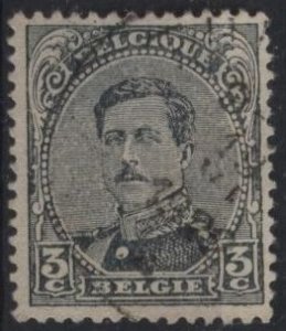 Belgium 110 (used) 3c Albert I, gray black (1920)