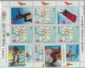 78575 -  PARAGUAY - STAMPS: 1984 Sarajevo OLYMPIC GAMES  3 values MNH - SPECIMEN