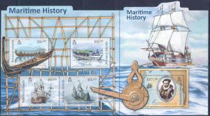 SOLOMON ISLANDS 2012  MARITIME HISTORY  MASTER SHEET CONTAINING S/S  &  SHEET