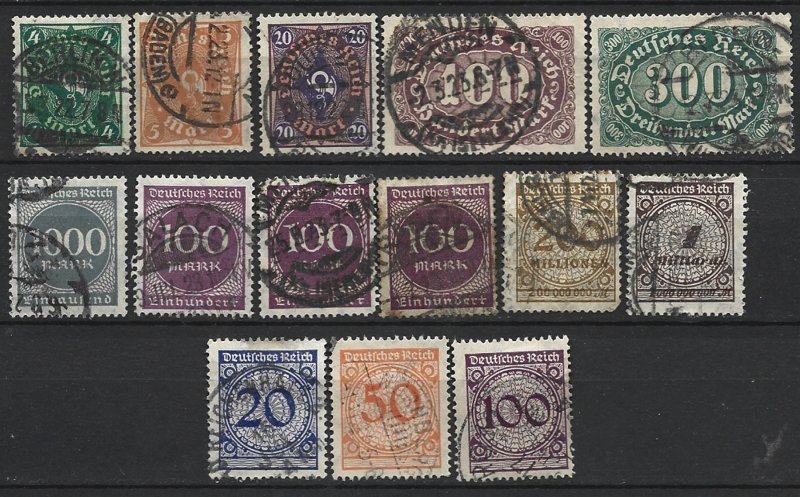 COLLECTION LOT 8275 GERMANY 14 STAMPS 1921+ CV+$20