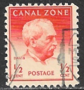 US CANAL ZONE 1946-49 1/2c General Davis Portrait Issue Sc 136 VFU