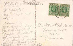 Saint Kitts Leeward Islands 1/2d KGV (2) 1935 St. Kitts (PPC) to Edmundston, ...